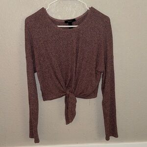 Forever 21 Dusty Pink Tie-Front Crop Top